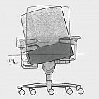 3-D-Bürodrehstuhl Fiberflex mit mittlerer Rückenhöhe