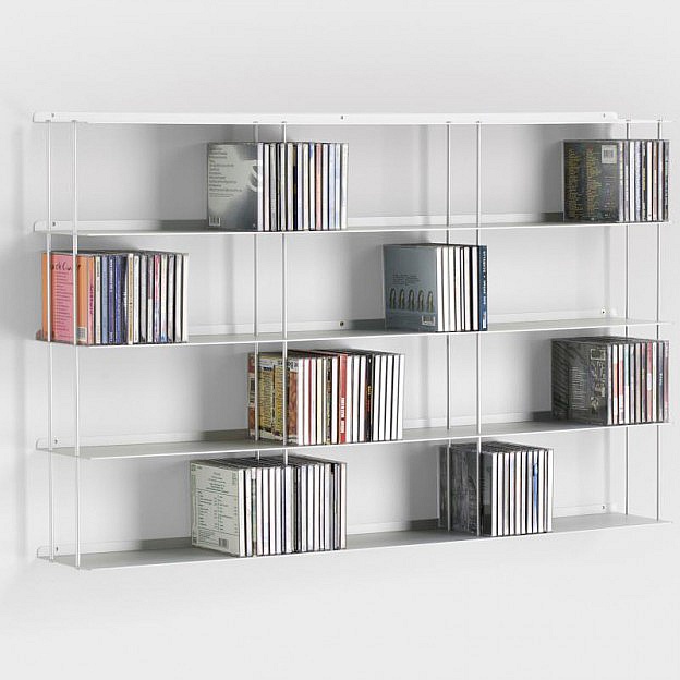 Wand-CD-Regal Aluminium 100 x 60 cm