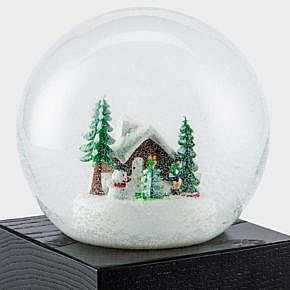 Schneekugel Waldhütte Glas, Esche