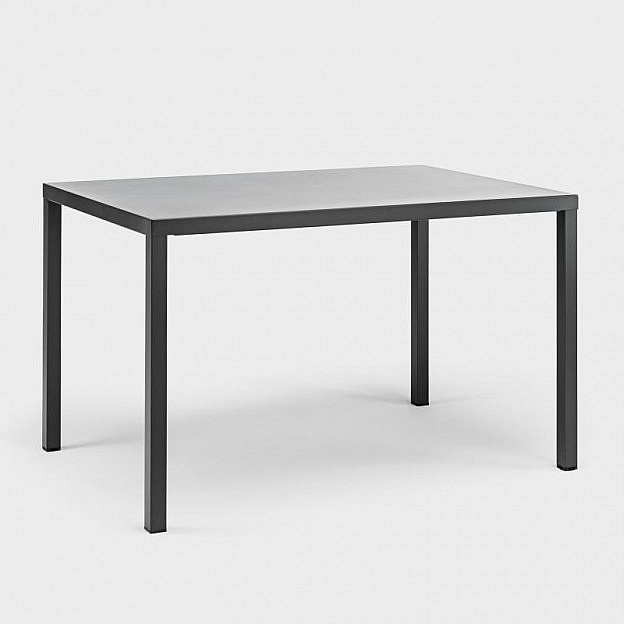Gartentisch 70 x 120 x 73 cm aus Stahl und Glas Terrassentisch Balkontisch Tisch 